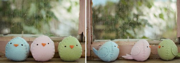 pajaritos de fieltro