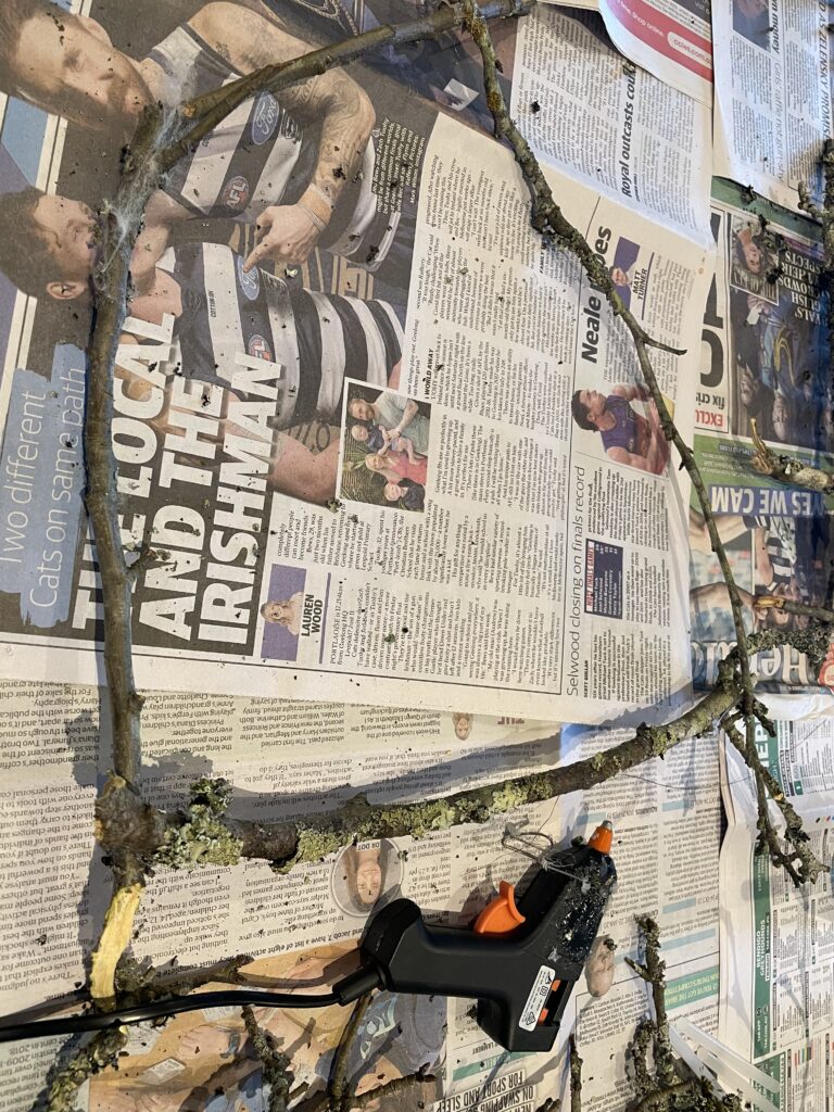 ramas dispuestas en forma de corona